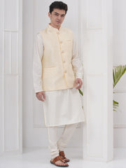Mens Readymade Silk Cotton Kurta Pyjama And Nehru Jacket.