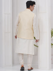 Mens Readymade Silk Cotton Kurta Pyjama And Nehru Jacket.