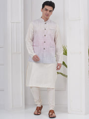 Mens Readymade Silk Cotton Kurta Pyjama And Nehru Jacket.