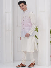 Mens Readymade Silk Cotton Kurta Pyjama And Nehru Jacket.