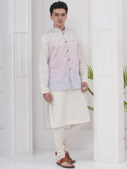 Mens Readymade Silk Cotton Kurta Pyjama And Nehru Jacket.