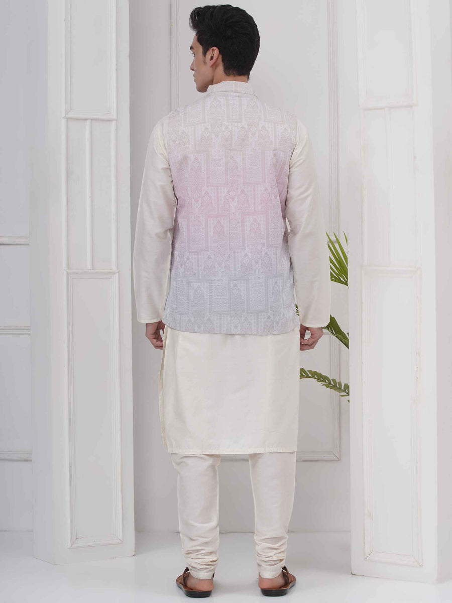 Mens Readymade Silk Cotton Kurta Pyjama And Nehru Jacket.