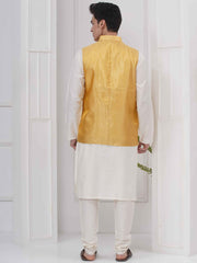 Mens Readymade Silk Cotton Kurta Pyjama And Nehru Jacket.