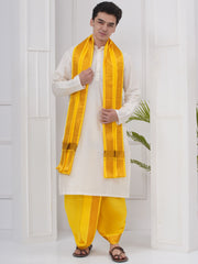 Mens Readymade Kurta DhotiPant With Angavastram Set