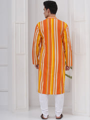 Mens Readymade Cotton Popline Print Kurta And Pyjama Set
