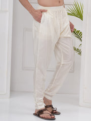Mens Cream Color Polyester Pyjama