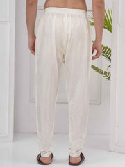 Mens Cream Color Polyester Pyjama