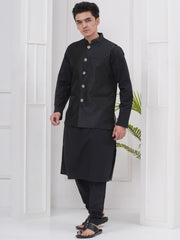 Mens Mandarin collar  Nehru Jacket With Kurta And Pyjama Set