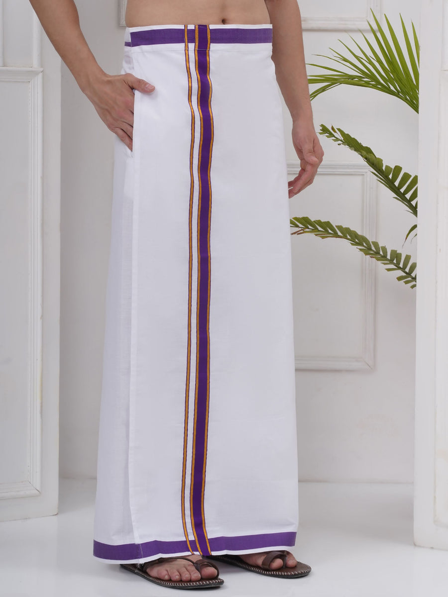 Mens Readymade Cotton Dhoti With color Border
