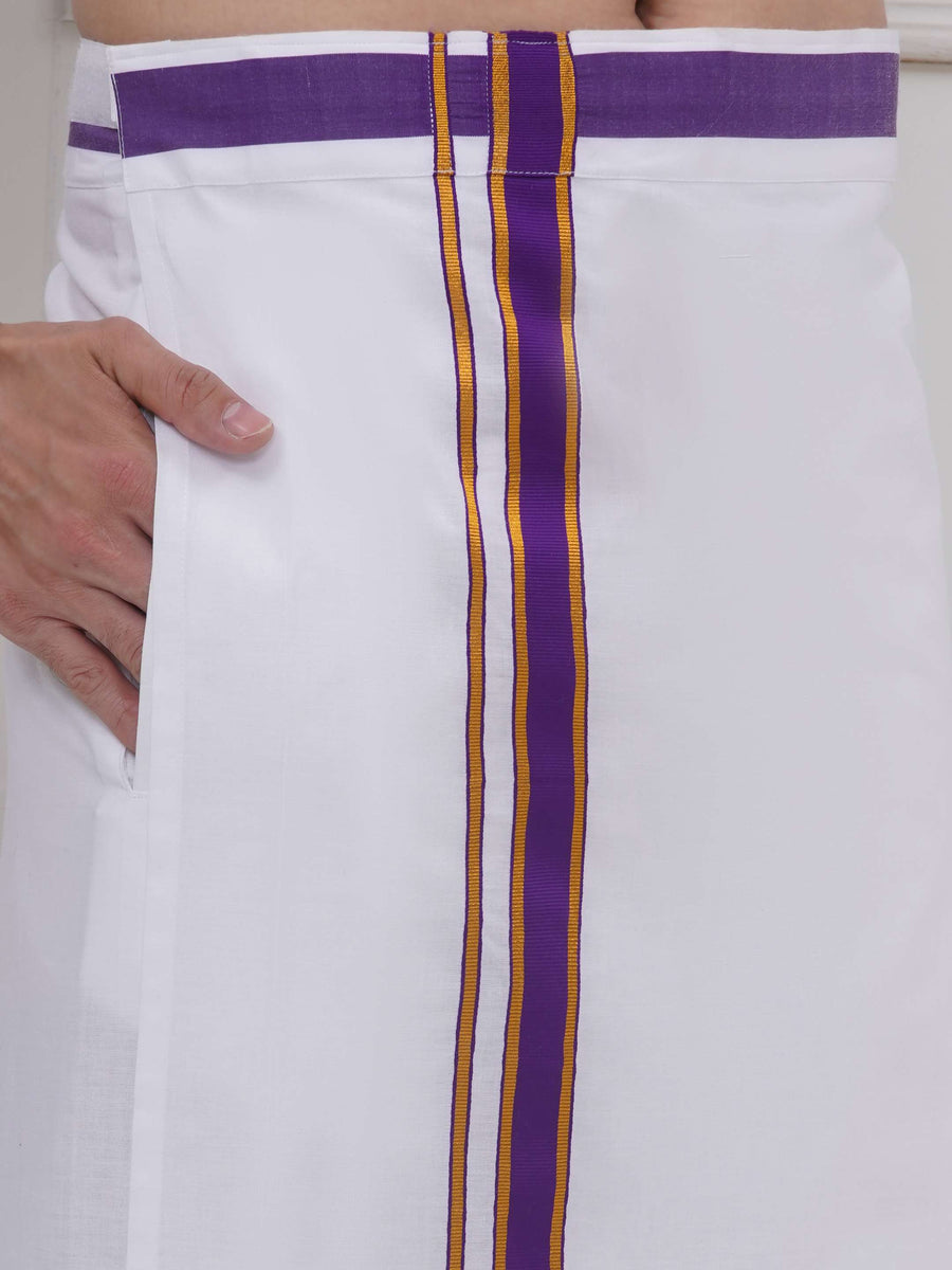 Mens Readymade Cotton Dhoti With color Border