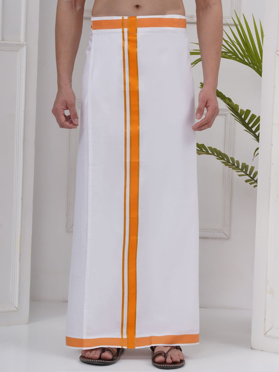 Mens Readymade Cotton Dhoti With color Border