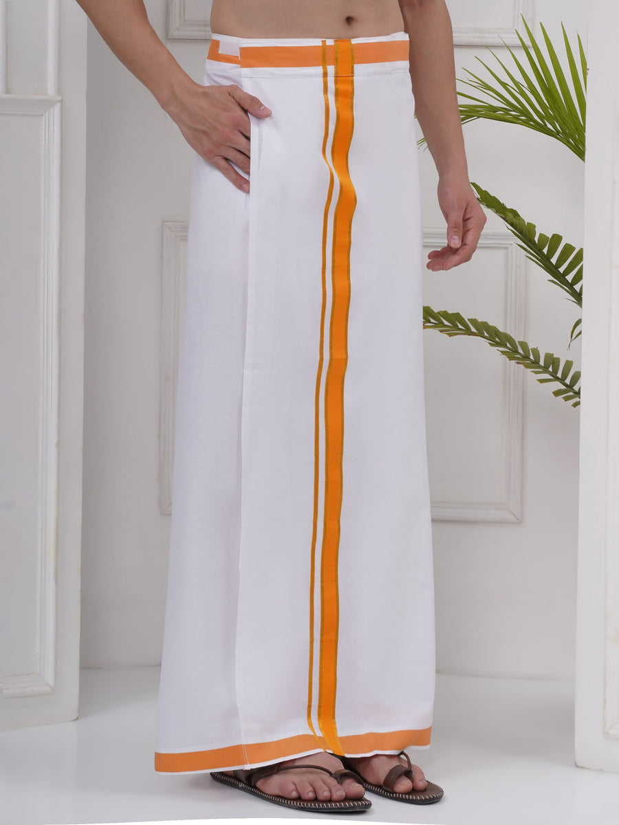 Mens Readymade Cotton Dhoti With color Border