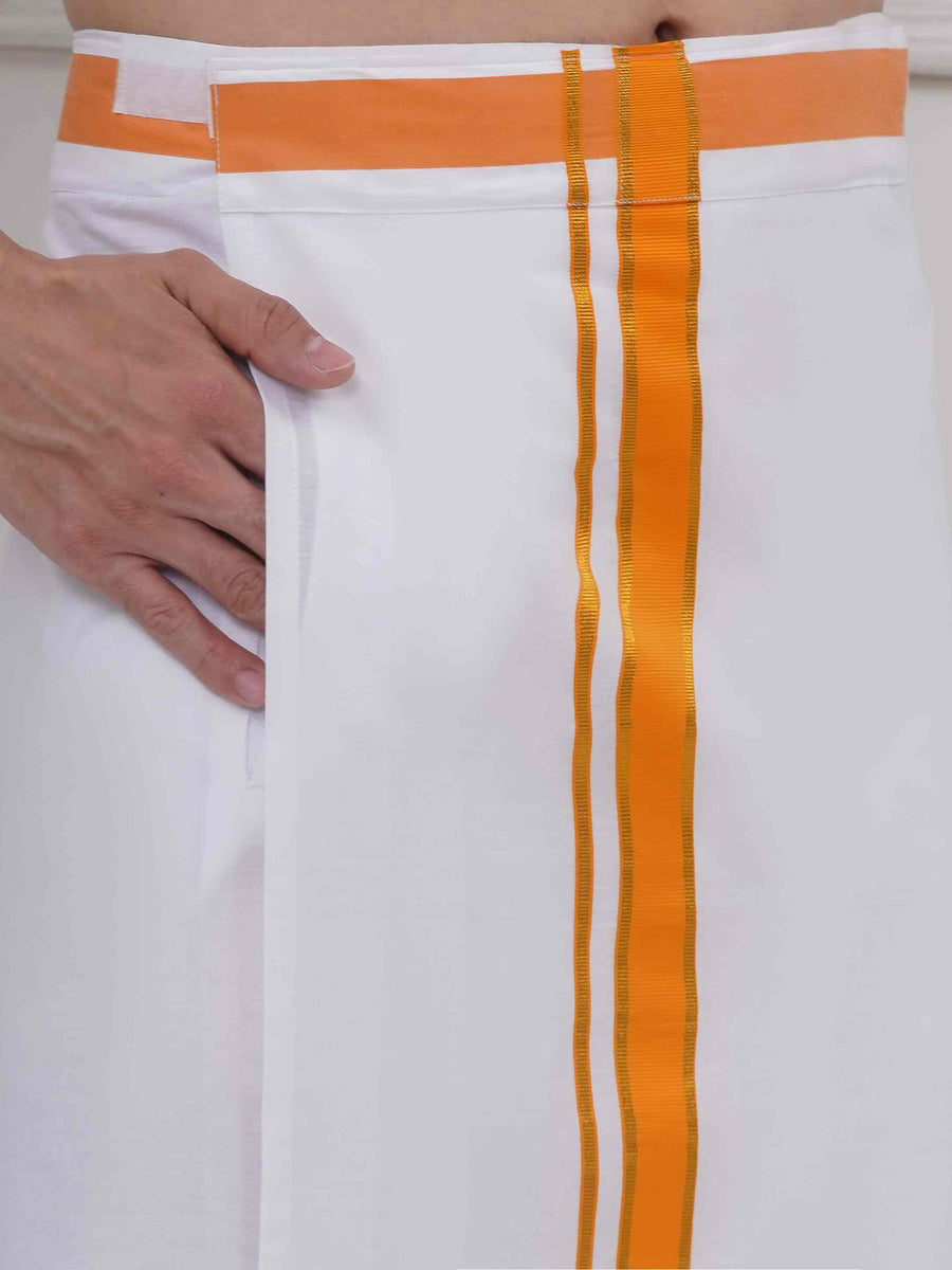 Mens Readymade Cotton Dhoti With color Border