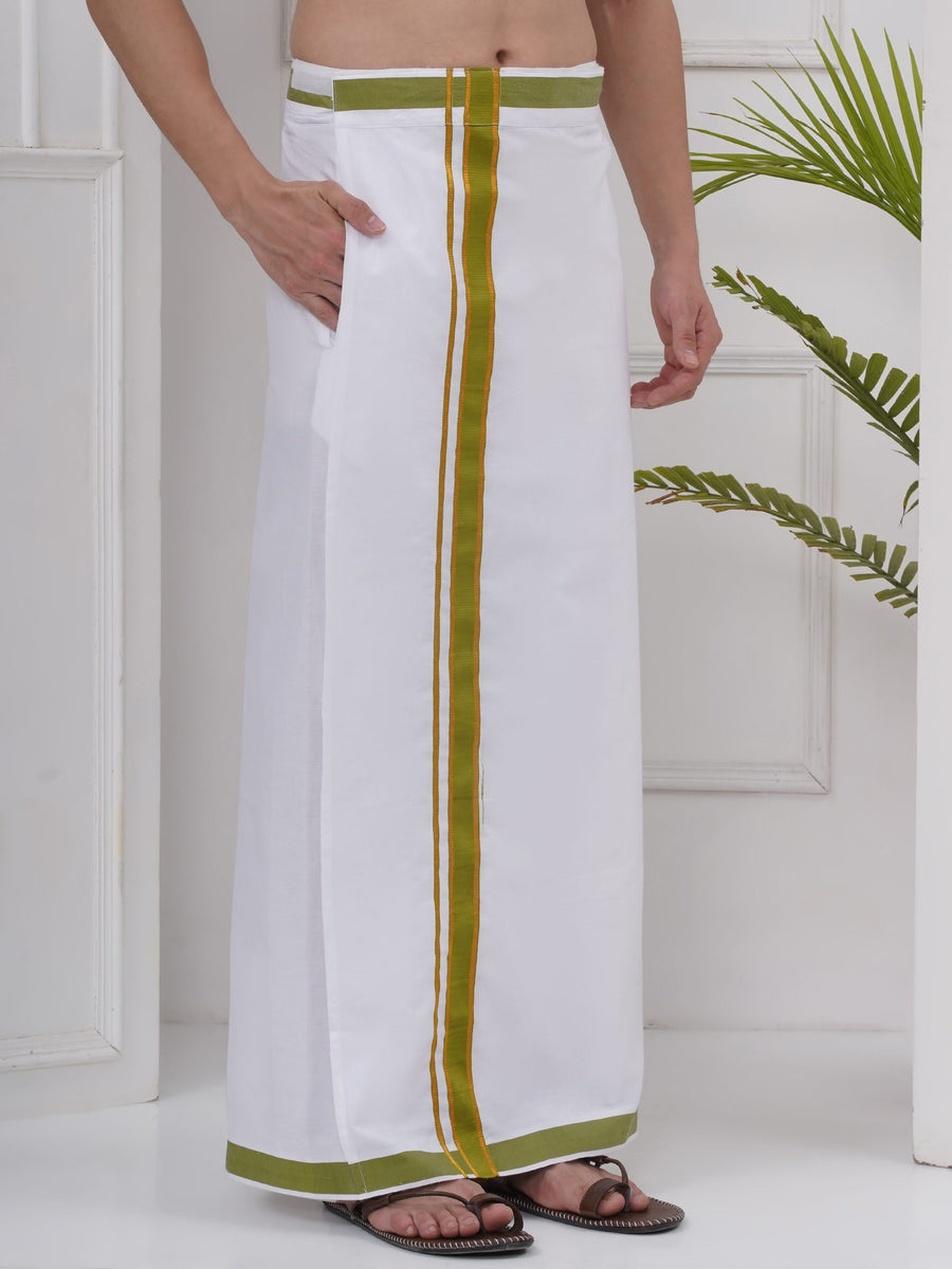 Mens Readymade Cotton Dhoti With color Border