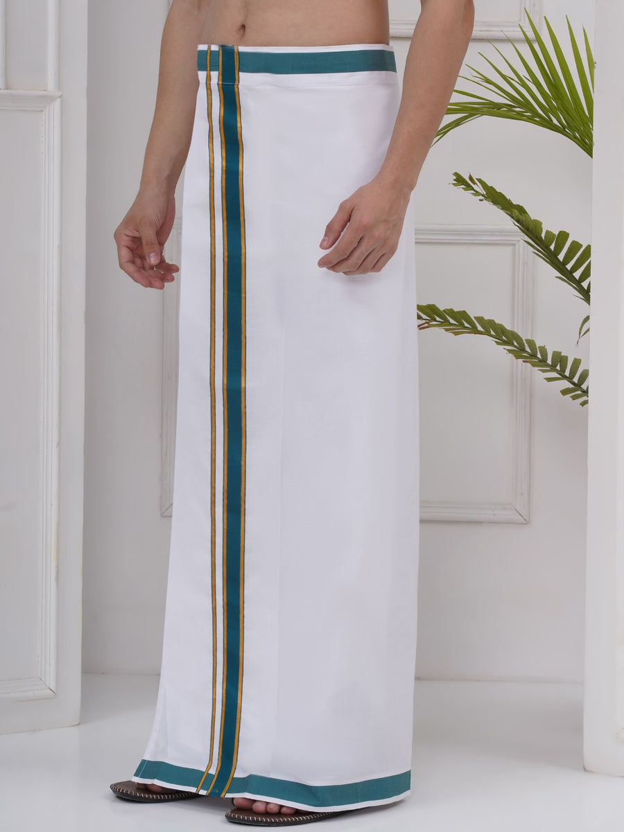 Mens Readymade Cotton Dhoti With color Border
