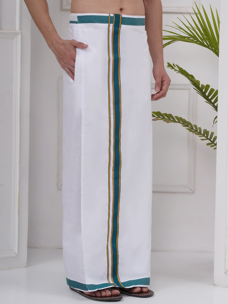 Mens Readymade Cotton Dhoti With color Border