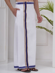 Mens Readymade Cotton Dhoti With color Border