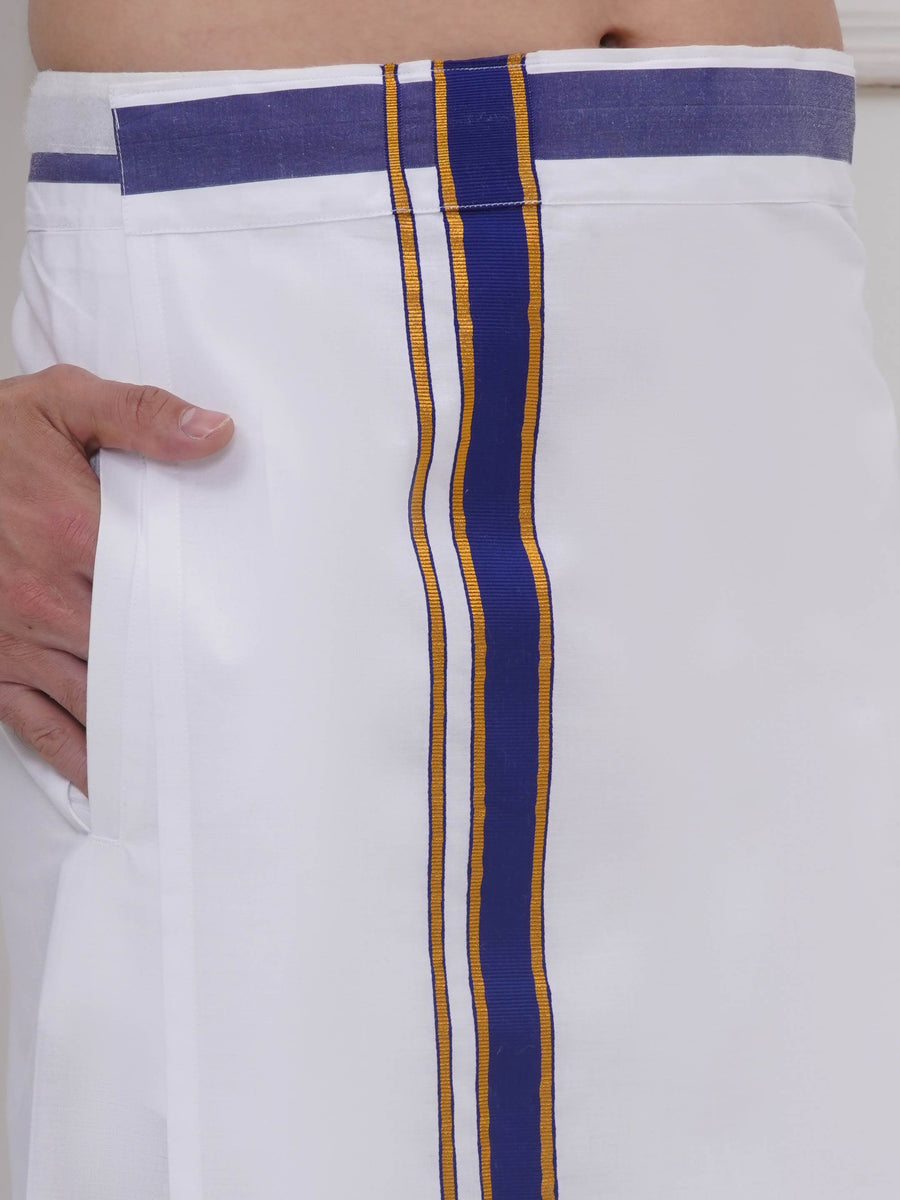 Mens Readymade Cotton Dhoti With color Border