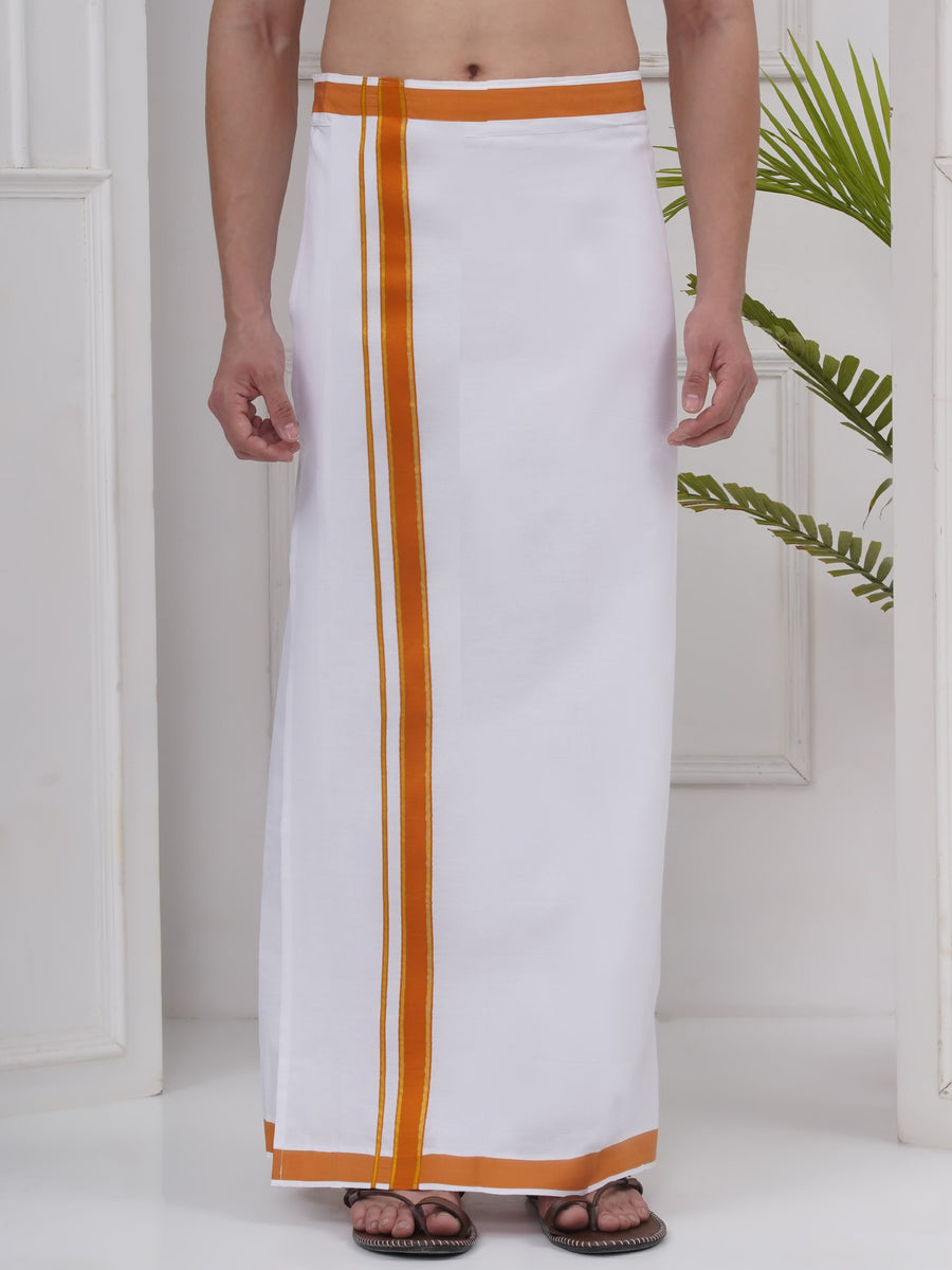 Mens Readymade Cotton Dhoti With color Border