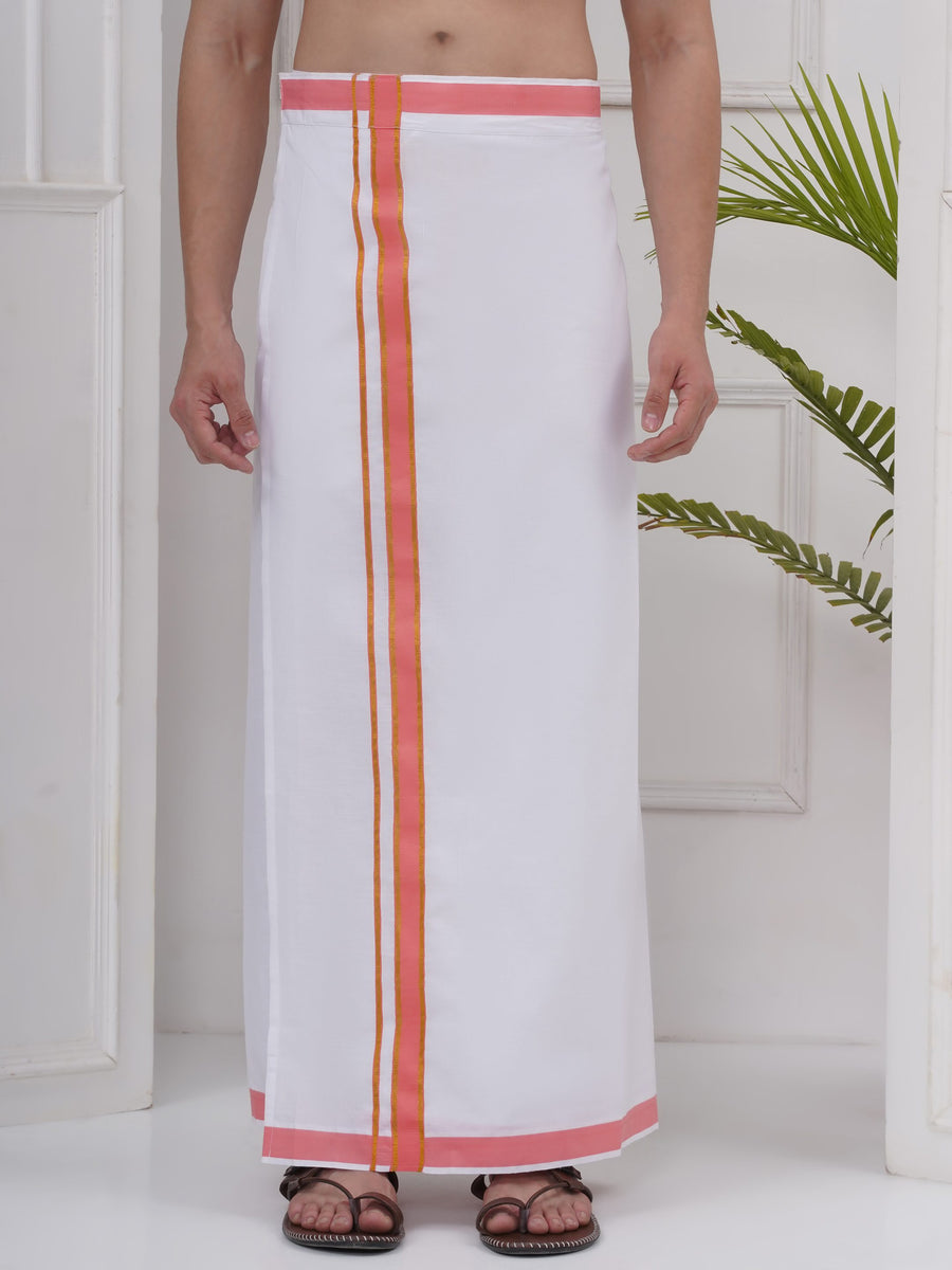 Mens Readymade Cotton Dhoti With color Border