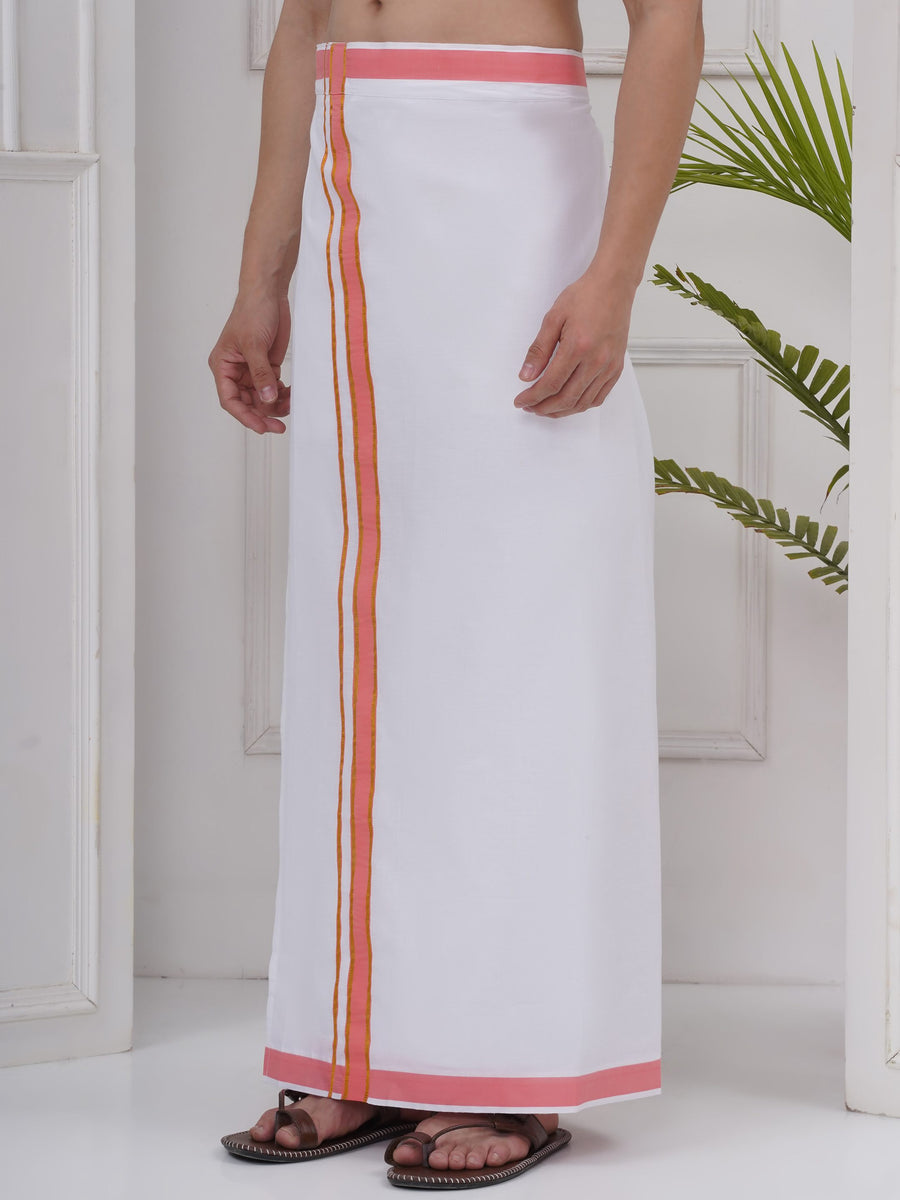 Mens Readymade Cotton Dhoti With color Border