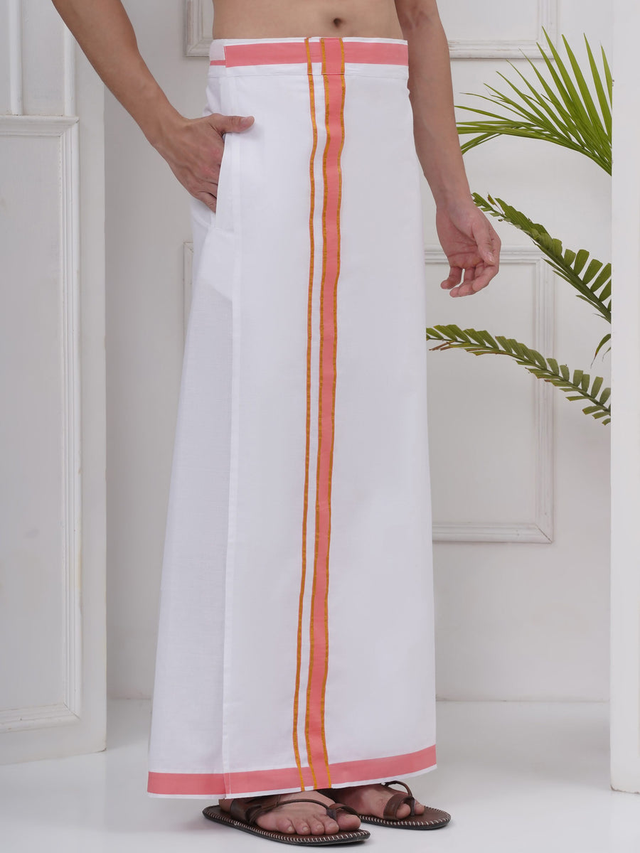 Mens Readymade Cotton Dhoti With color Border
