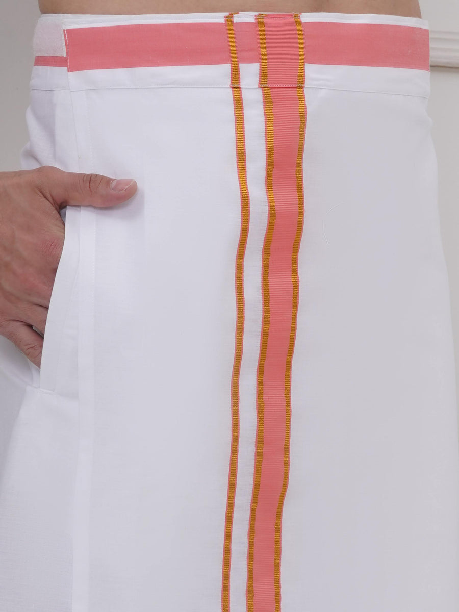Mens Readymade Cotton Dhoti With color Border