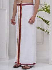 Mens Readymade Cotton Dhoti With color Border