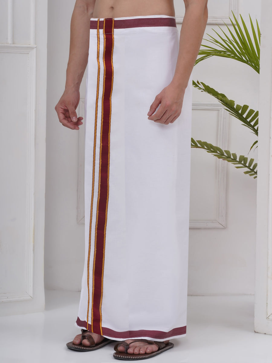 Mens Readymade Cotton Dhoti With color Border
