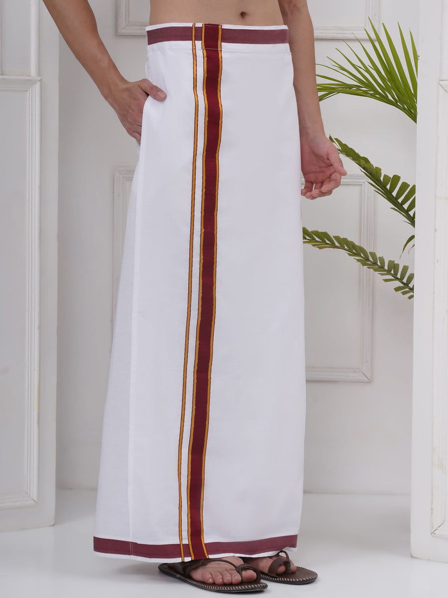 Mens Readymade Cotton Dhoti With color Border