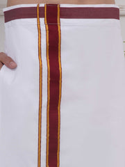 Mens Readymade Cotton Dhoti With color Border
