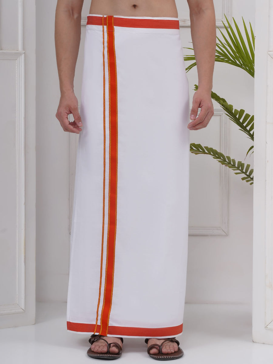 Mens Readymade Cotton Dhoti With color Border