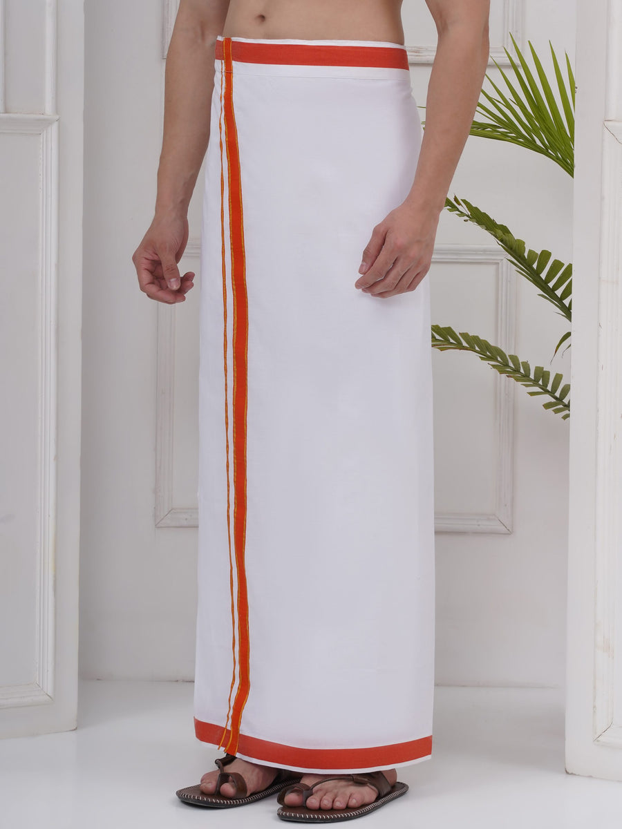 Mens Readymade Cotton Dhoti With color Border