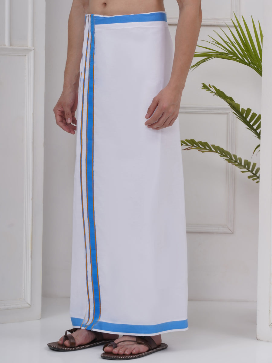 Mens Readymade Cotton Dhoti With color Border