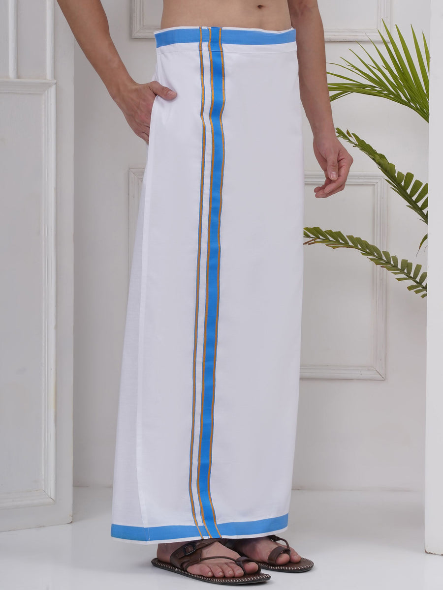 Mens Readymade Cotton Dhoti With color Border