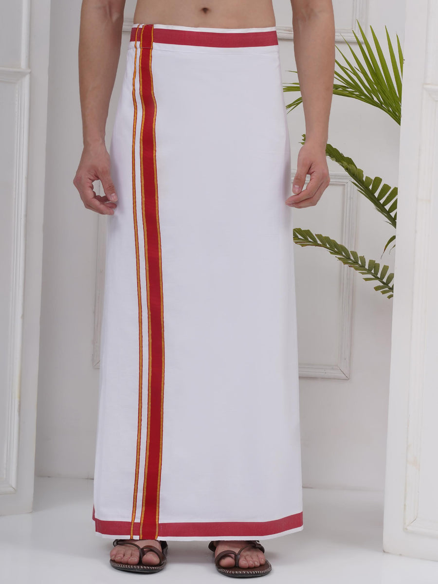Mens Readymade Cotton Dhoti With color Border