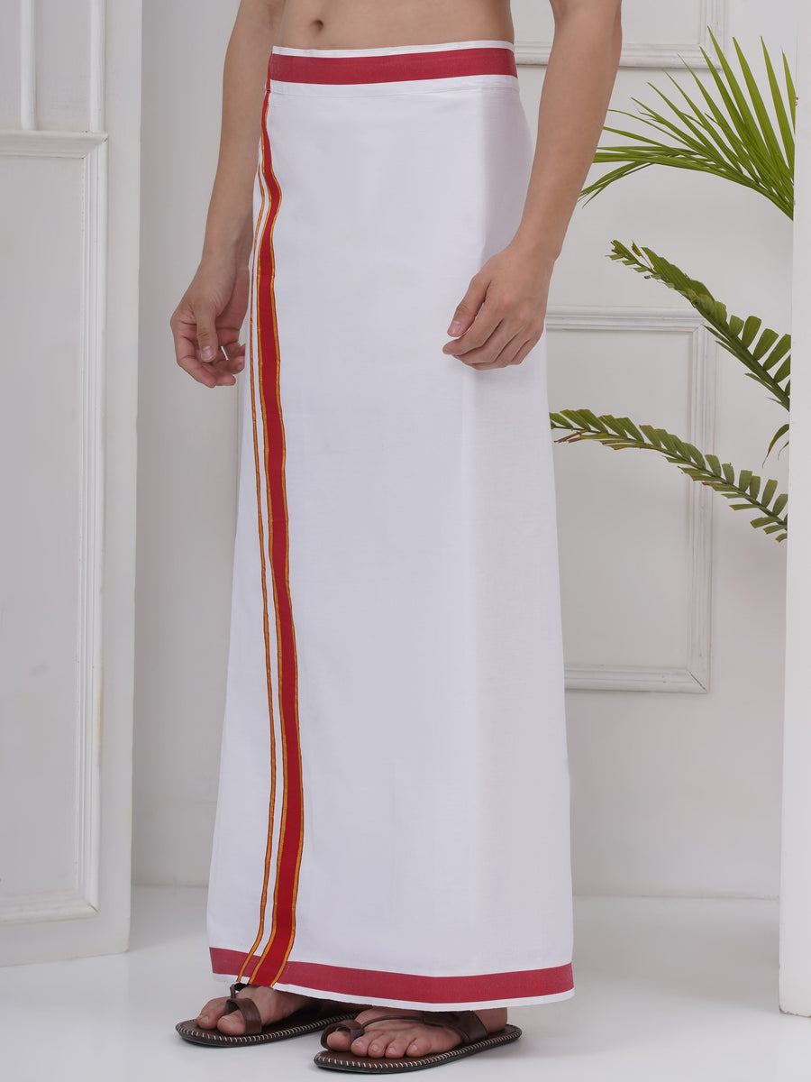 Mens Readymade Cotton Dhoti With color Border