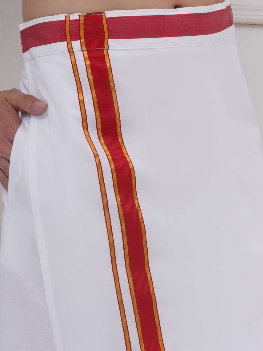 Mens Readymade Cotton Dhoti With color Border