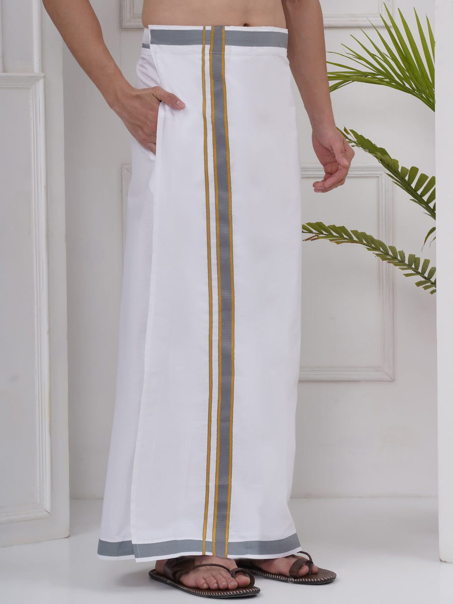 Mens Readymade Cotton Dhoti With color Border