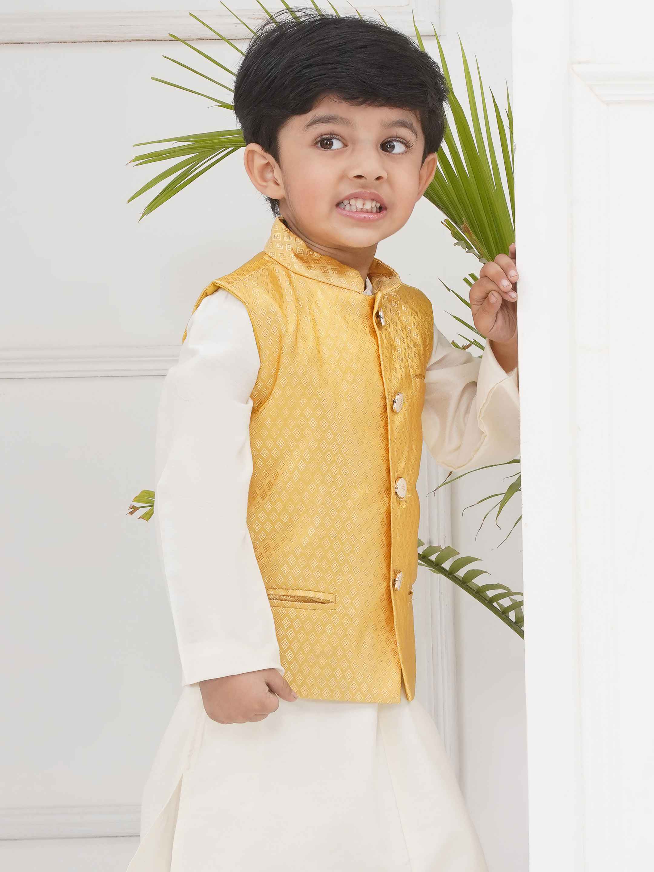 Boys Mandarin Collar Nehru Jacket.