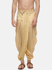 Men Art Silk Biscuit Colour D1 Embroidery Dhoti Pant.