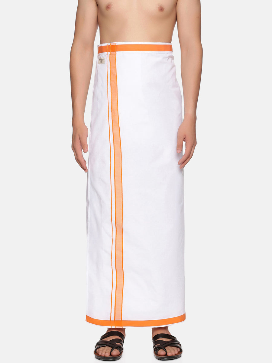 Mens Readymade Pocket Dhoti Vaika Orange