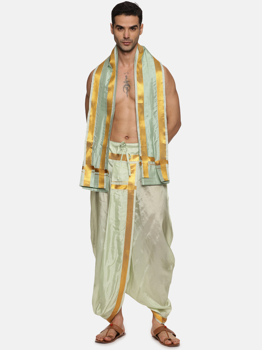 Men Ready to Wear Dhoti Pant and Angavastram Set