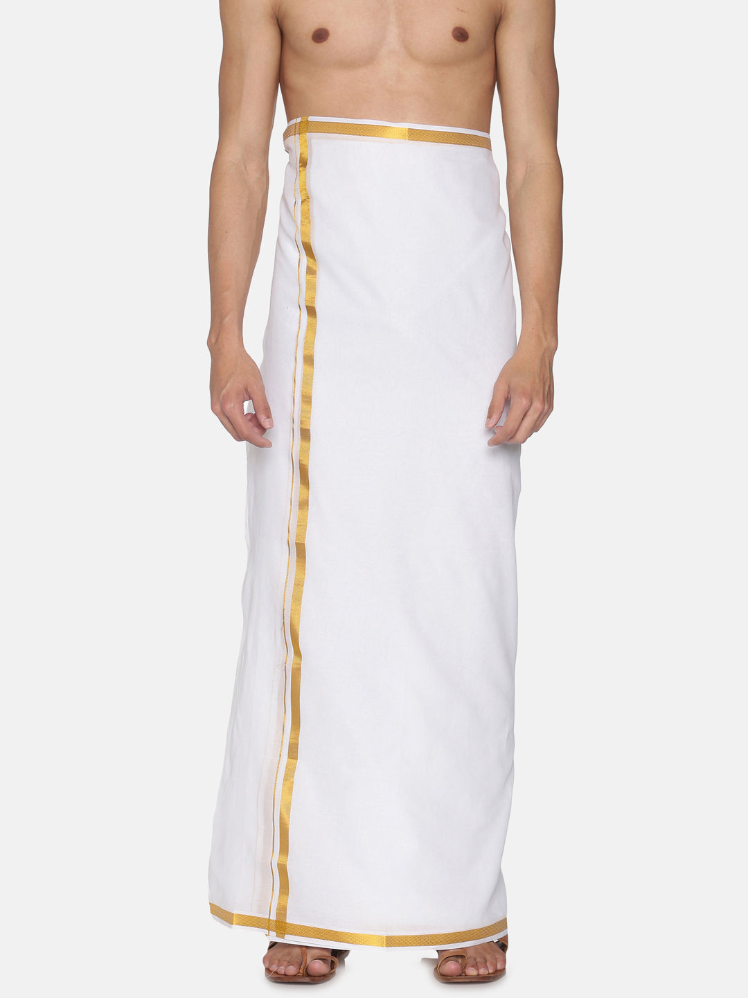 Men Cotton Traditional White Colour Regular Dhoti