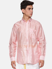 Men Solid Colour Virtual Silk Full Sleeve Spread Collar Shirt