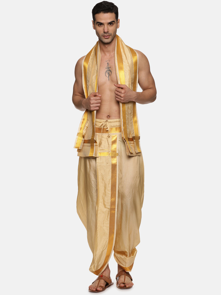 Men Ready to Wear Dhoti Pant and Angavastram Set