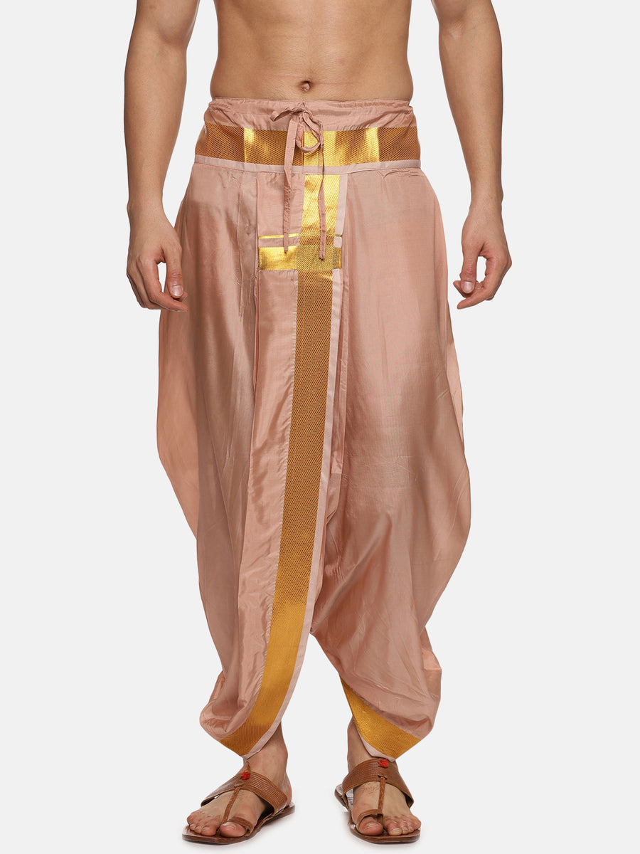 Men Silk Touch Gold Zari Dhoti Pant
