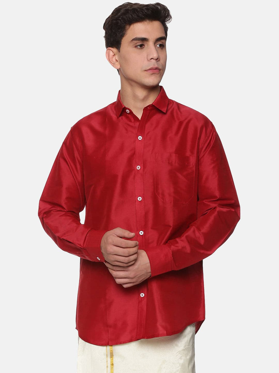 Men Solid Colour Regular Fit Full Sleeve Ethnic Shirt