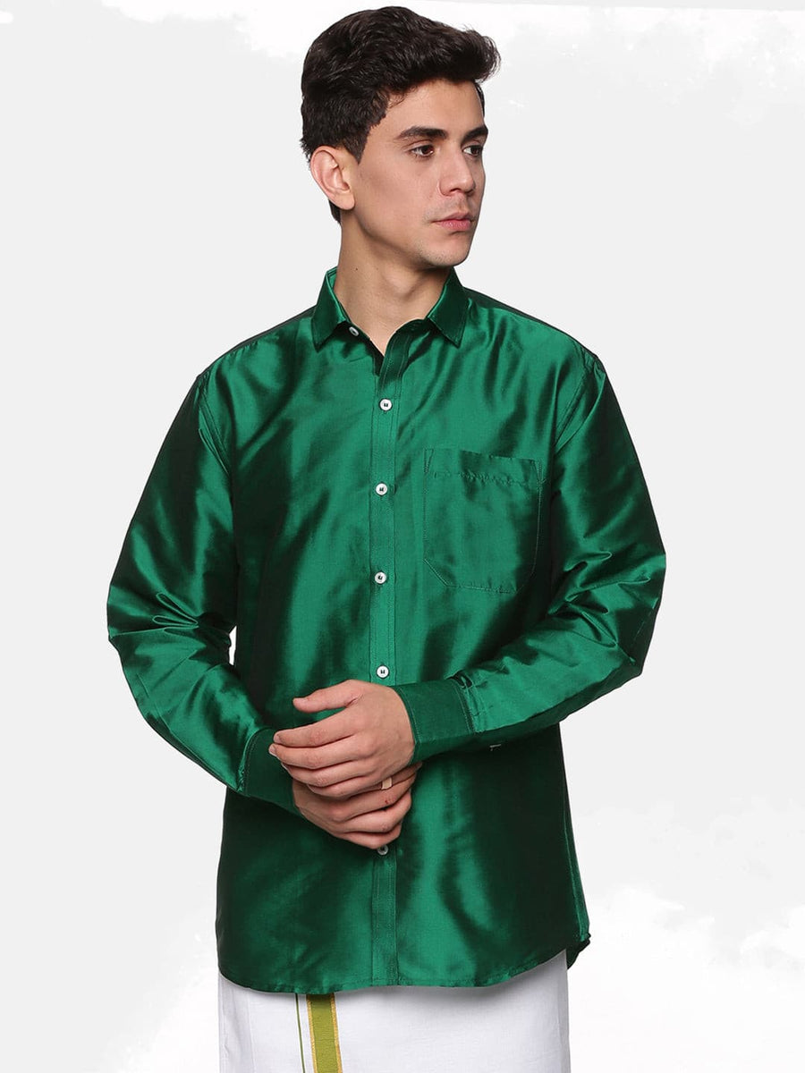 Men Solid Colour Regular Fit Full Sleeve Ethnic Shirt