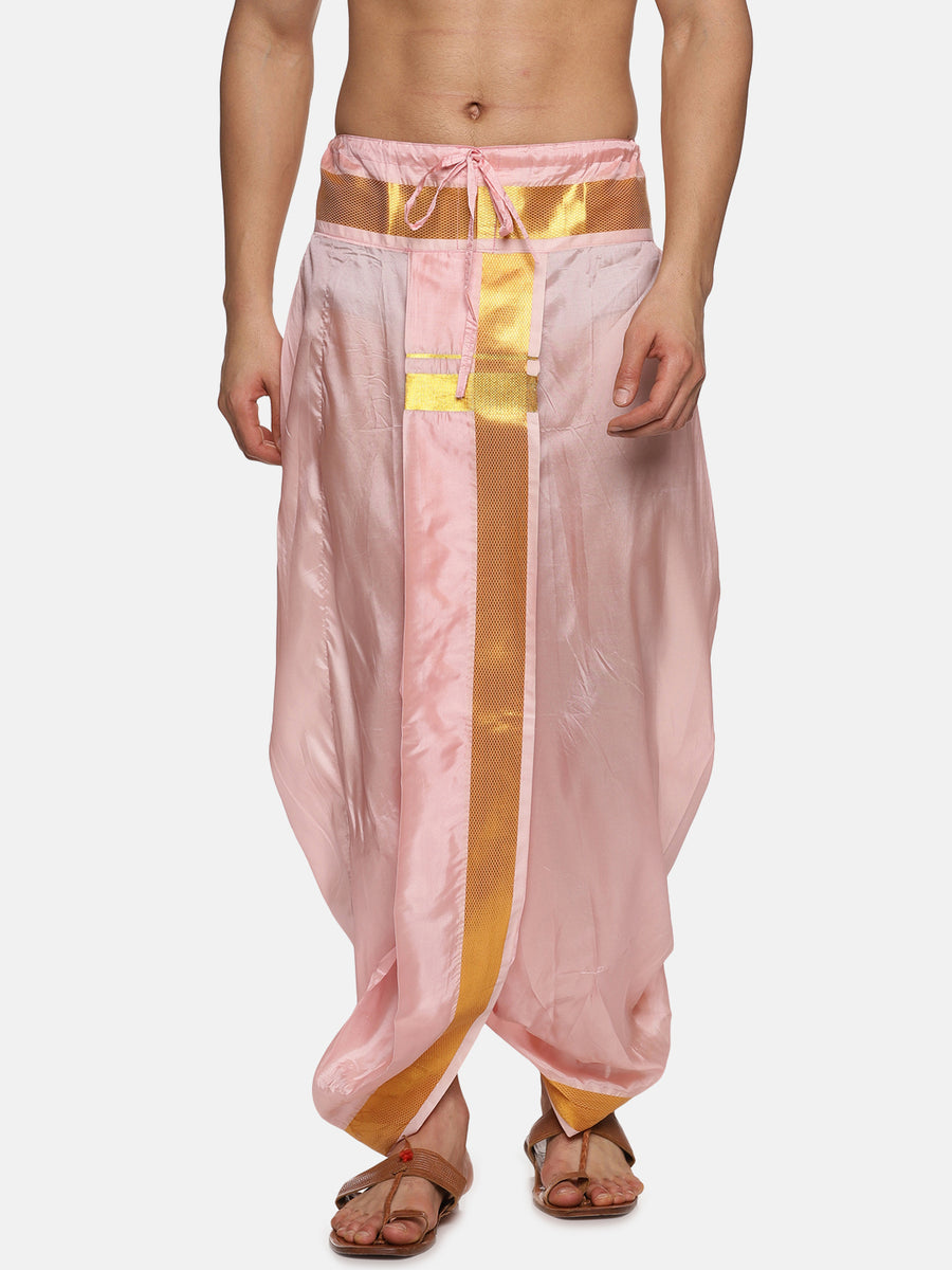 Men Silk Touch Gold Zari Dhoti Pant